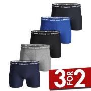 Björn Borg 5P Essential Shorts Solids Blå/Grå bomull Large Herre