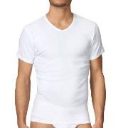 Calida Cotton 1 Herr T-Shirt V 14315 Hvit bomull Small Herre