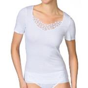 Calida Feminin Sense Short-Sleeve Top Hvit bomull X-Small Dame