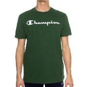 Champion Classics Men Crewneck T-shirt Mørkgrørnn  bomull Small Herre