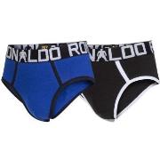 CR7 Cristiano Ronaldo 2P Boys Line Briefs Svart/Blå bomull 158-164