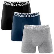 Muchachomalo 3P Cotton Stretch Basic Boxer Grå/Svart bomull Small Herr...