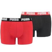 Puma 2P Basic Boxer Svart/Rød bomull Medium Herre