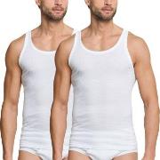 Schiesser 2P Essentials Double Rib Undershirts Hvit bomull XX-Large He...