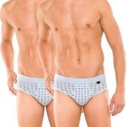 Schiesser 2P Essentials Sport Briefs With Fly Lysblå bomull Large Herr...