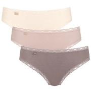 Sloggi Truser 3P 24 7 Weekend Tai Rosa/Beige bomull 38 Dame