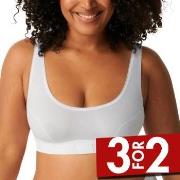 Sloggi BH 2P Double Comfort Top Hvit bomull 42 Dame