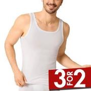 Sloggi For Men Basic Vest Hvit bomull Large Herre