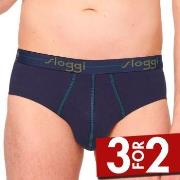 Sloggi 2P For Men Start Midi Marine mønster bomull Small Herre