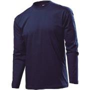 Stedman Classic Long Sleeve Men Marine bomull Large Herre