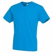 Stedman Classic V-Neck Men T-shirt Blå bomull Large Herre