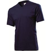 Stedman Classic V-Neck Men T-shirt Mørkblå bomull XX-Large Herre