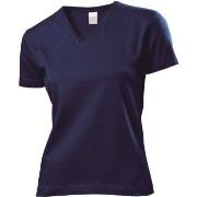 Stedman Classic V-Neck Women T-shirt Marine bomull X-Large Dame