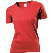 Stedman Classic Women T-shirt Rød bomull Small Dame