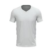 Stedman Clive V-neck Hvit ringspunnet bomull Large Herre