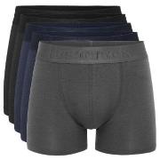 Resteröds 5P Gunnar Bamboo Boxer Grå/Blå Small Herre