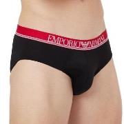 Emporio Armani Mesh Microfiber Brief Svart polyamid Small Herre