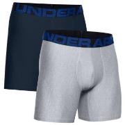 Under Armour 2P Tech 6in Boxers Grå/Blå polyester Medium Herre