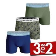 Björn Borg 3P Essential Shorts 2033 Blå/Hvit bomull Large Herre