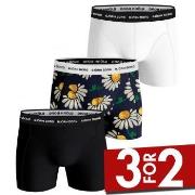 Björn Borg 3P Essential Shorts 2033 Svart blomstre bomull Small Herre