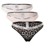 Calvin Klein Truser 3P Carousel Lace Core Brazilian Svart/Rosa polyami...