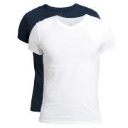 Gant 2P Basic V-Neck T-Shirt Hvit/Marine bomull X-Large Herre