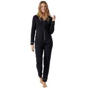 Schiesser Contemporary Nightwear Interlock Pyjama Svart 42 Dame