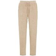 Damella Knitted Lounge Pants Beige Large Dame
