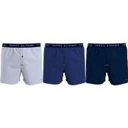 Tommy Hilfiger 3P Recycled Cotton Woven Boxer Shorts Blå/Grå bomull X-...