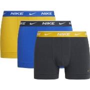 Nike 3P Everyday Essentials Cotton Stretch Trunk Blå/Gul bomull X-Larg...