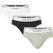 Calvin Klein 3P Modern Cotton Stretch Hip Brief Hvit/Grå bomull Large ...