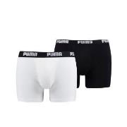 Puma 2P Basic Boxer Svart/Hvit bomull X-Large Herre