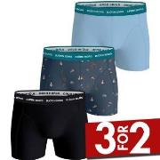 Björn Borg 3P Cotton Stretch Boxer 1721 Svart/Blå bomull Small Herre