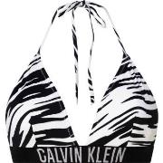 Calvin Klein Print Triangle Bikini Top Zebra Medium Dame