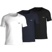 BOSS 3P Classic Crew Neck T-shirt Svart/Marine/Hvit bomull Medium Herr...