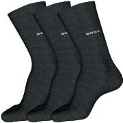 BOSS Strømper 3P RS Finest Soft Cotton Sock Mørkgrå  Str 43/46 Herre