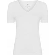 JBS of Denmark Bamboo V-neck Women Slim T-shirt Hvit Medium Dame
