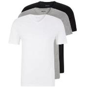 BOSS 3P V-Neck Classic T-shirt Hvit/Grå bomull Large Herre