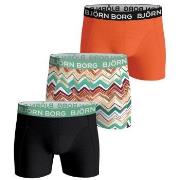 Björn Borg 3P Cotton Stretch Boxer 1721 Svart/Oransje bomull Medium He...