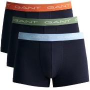 Gant 3P Cotton Trunks Marine/Blå bomull Medium Herre