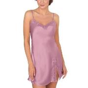 Lady Avenue Pure Silk Slip With Lace Rosa silke Large Dame