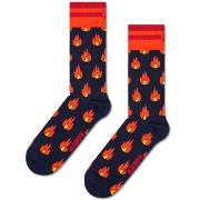 Happy socks Strømper Flames Sock Blå/Rød bomull Str 41/46