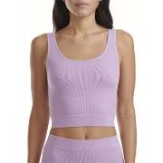 Adidas Sport 3D Rib Cropped Top Lyslilla Large Dame