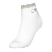 Calvin Klein Strømper Women Big Crystal Logo Short Sock Hvit One Size ...