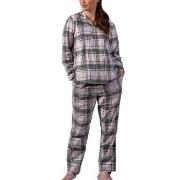 Trofe Flannel Checked Pyjamas Rutet bomull Large Dame