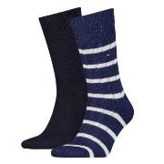 Tommy Hilfiger Strømper 2P Men Neppy Stripe Sock Svart/Blå Str 39/42 H...