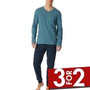 Schiesser Casual Essentials Long Sleeve Pyjamas Marine/Blå bomull 54 H...