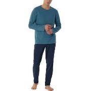 Schiesser Casual Essentials Pyjamas Marine/Blå bomull 48 Herre