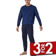 Schiesser Comfort Essentials Long Pyjamas Marine bomull 52 Herre