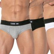 Code 22 3P Essential Brief Mixed bomull Small Herre